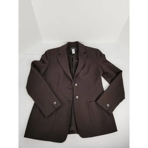 Jones New York Petite Women's Black Two Button Lined Stretch Blazer Jacket Sz 4P